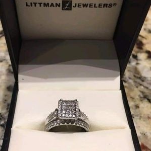 10k white gold 1ct wedding ring